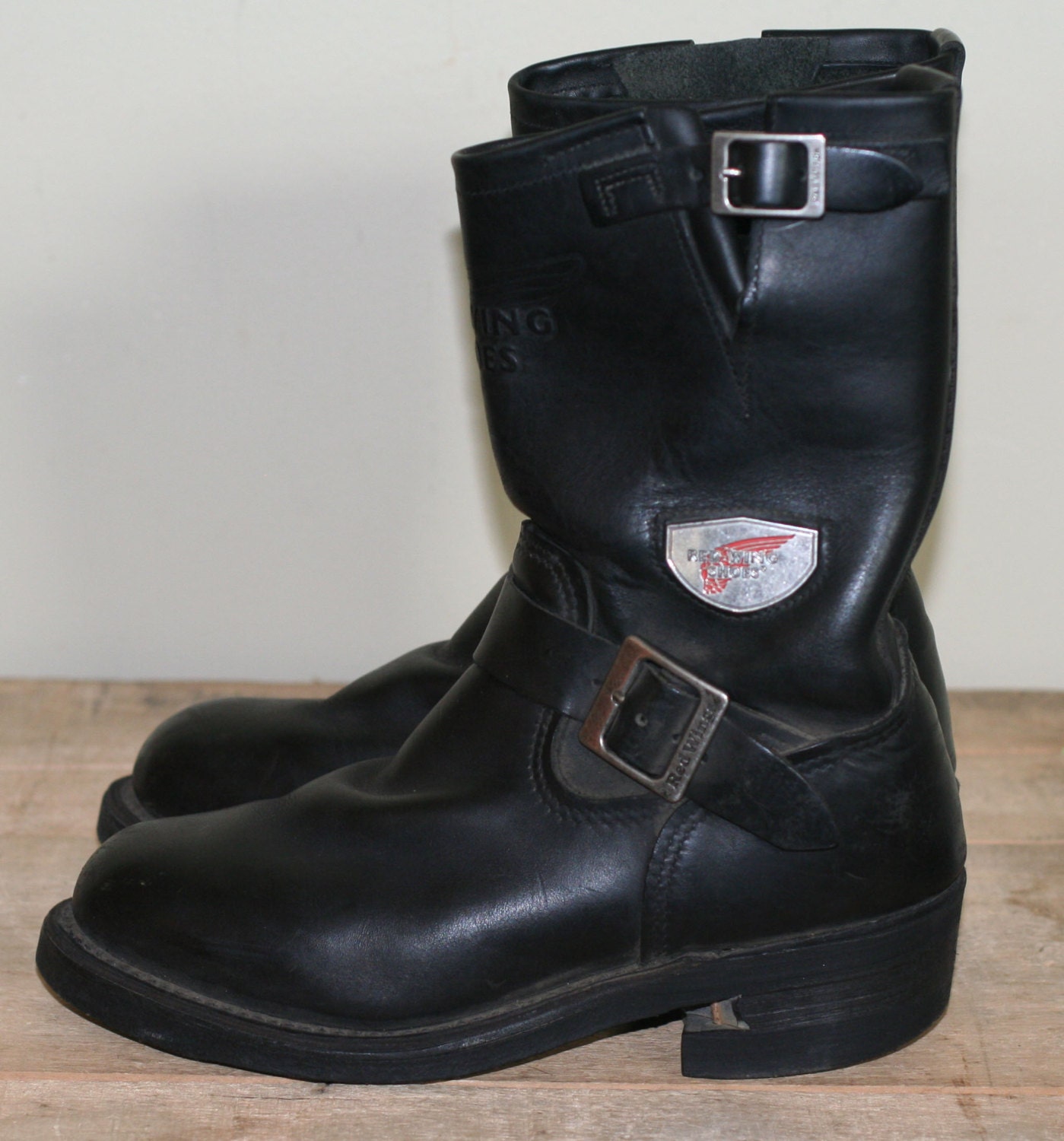 vintage womens red wing motorcycle boots black by TomTomVintage