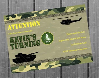 Army birthday cards | Etsy