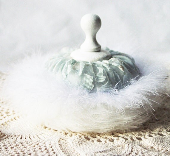 Vintage Style Body Powder Duster Puff with by PowderPuffEmporium
