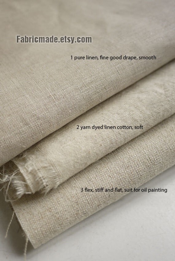 Natural Beige Linen Flax Fabric/ Linen/ Natural by fabricmade