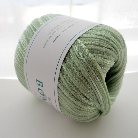 Pale sage green cottonblend yarn, Bonnie yarn by Reynolds, bulky