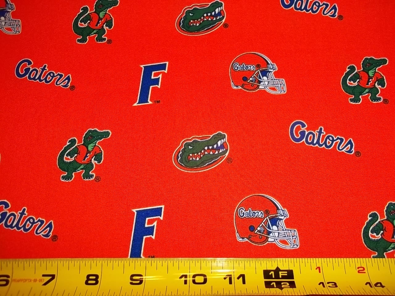 FLORIDA GATORS ORANGE Fabric 100% Cotton One Half Yard