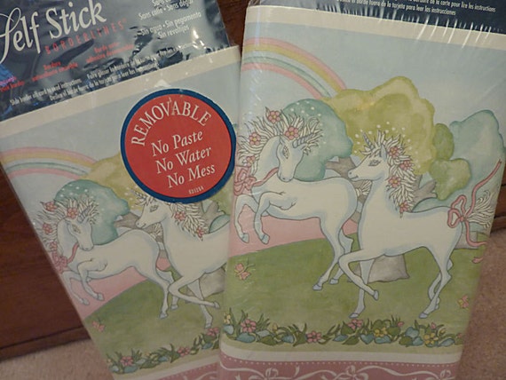 2 Packs 1993 Unicorn  Wallpaper  Border Self Stick 5 Yards