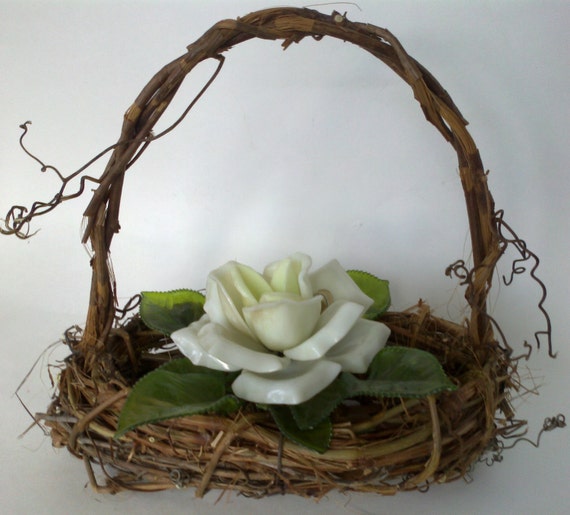 Grapevine Basket rustic grapevine basket Flower Girl Basket