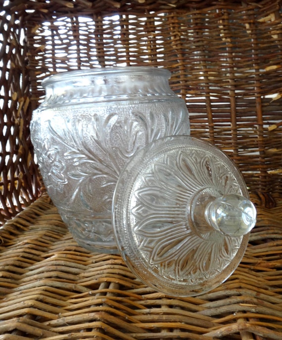 Vintage Glass Cookie Jar Glass Storage Jar