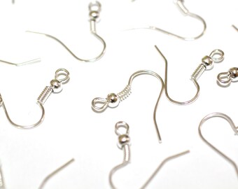 50pcs Silver Earring Hooks-18mm