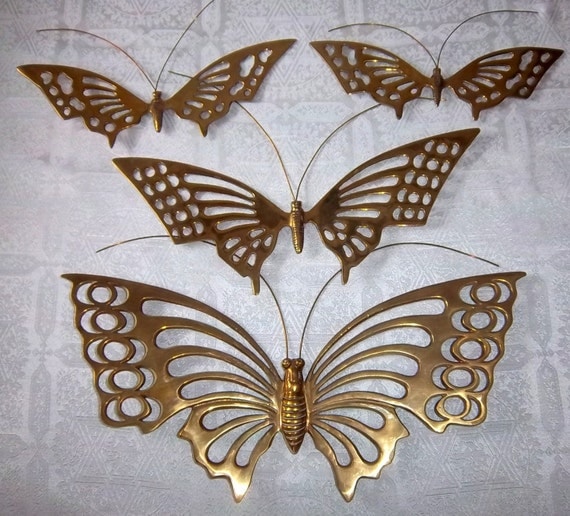 Large Solid Brass Butterfly Wall Decor by DayJahView on Etsy