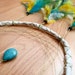 Dream Catcher - Turquoise Drop - With Turquoise Drop Gemstone and Green, Turquoise and Yellow Feathers - Home Decor, Mobile