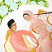 Brunei via London custom wedding portrait illustration