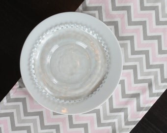 Pink & Gray Chevron Table Runner