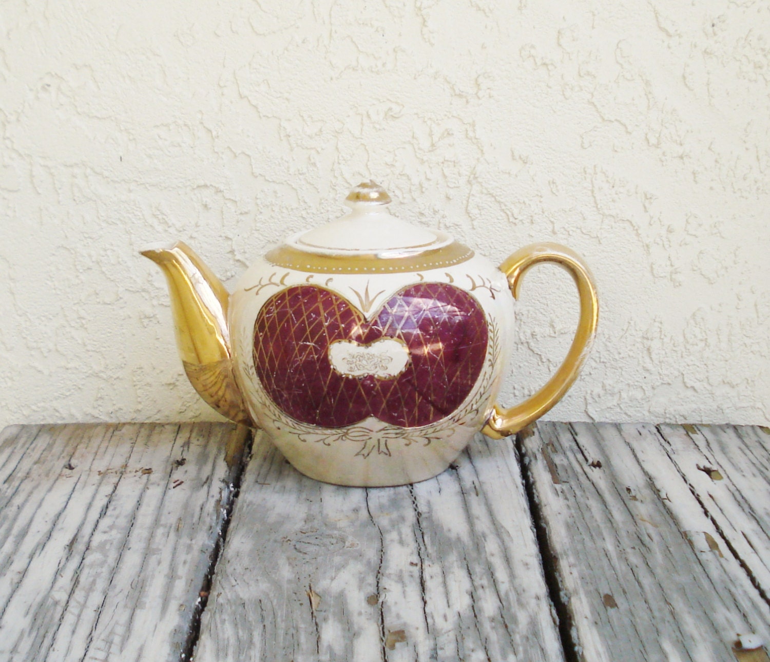 Vintage Iridescent Porcelain Teapot Vintage Lusterware Japan