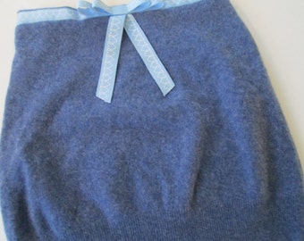 Upcycled vintage cashmere sweater - lush blue tube newly modern re - imagined