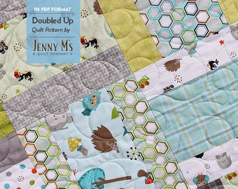Doubled Up PDF Three Baby Quilt Patterns for Beginning Quilters, Layer Cakes, Stackers, Crib Quilt Pattern, Easy Quilt Pattern, Basic Baby