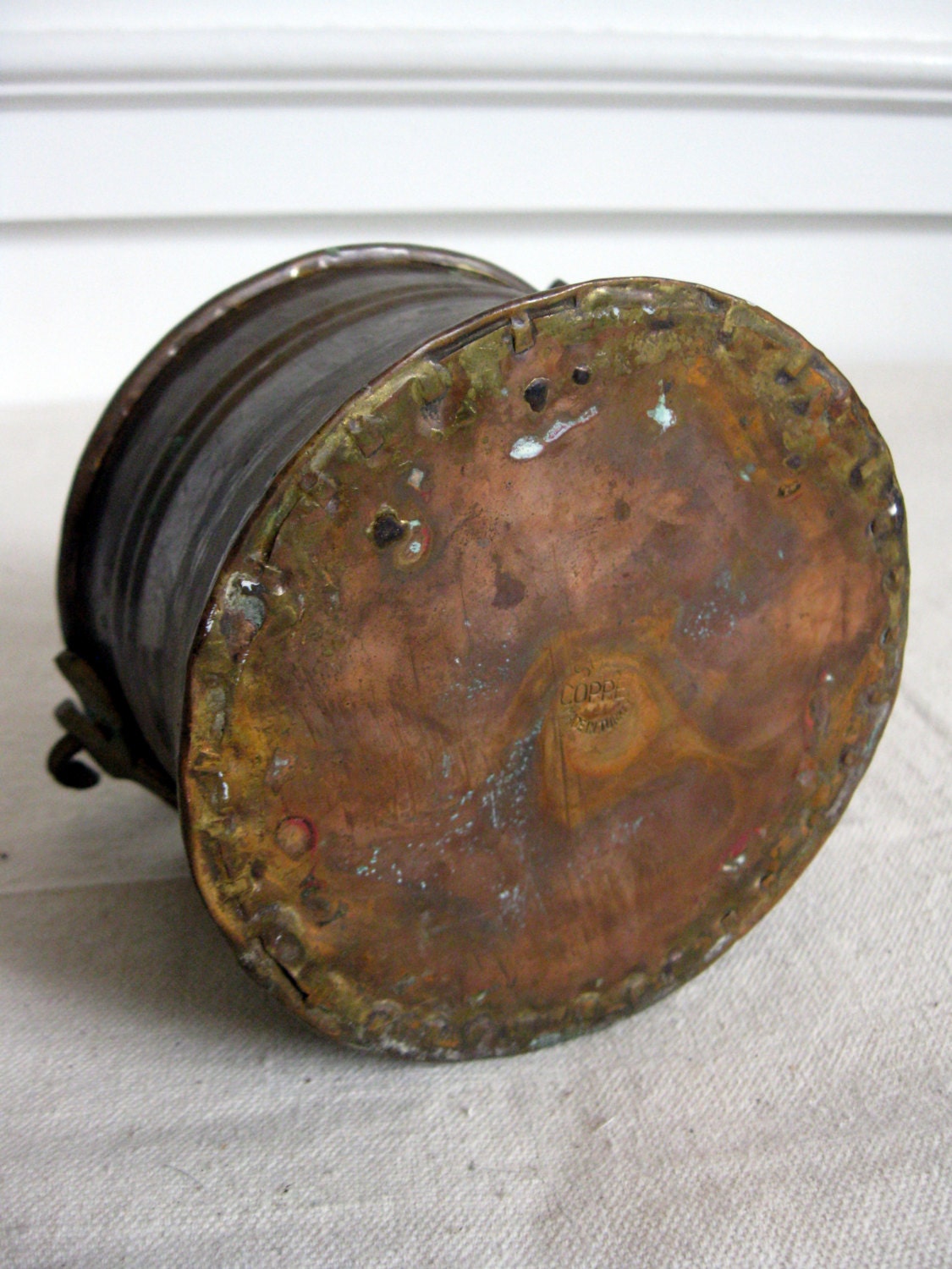 Vintage Copper Pot Small Copper Bucket with Brass Handle