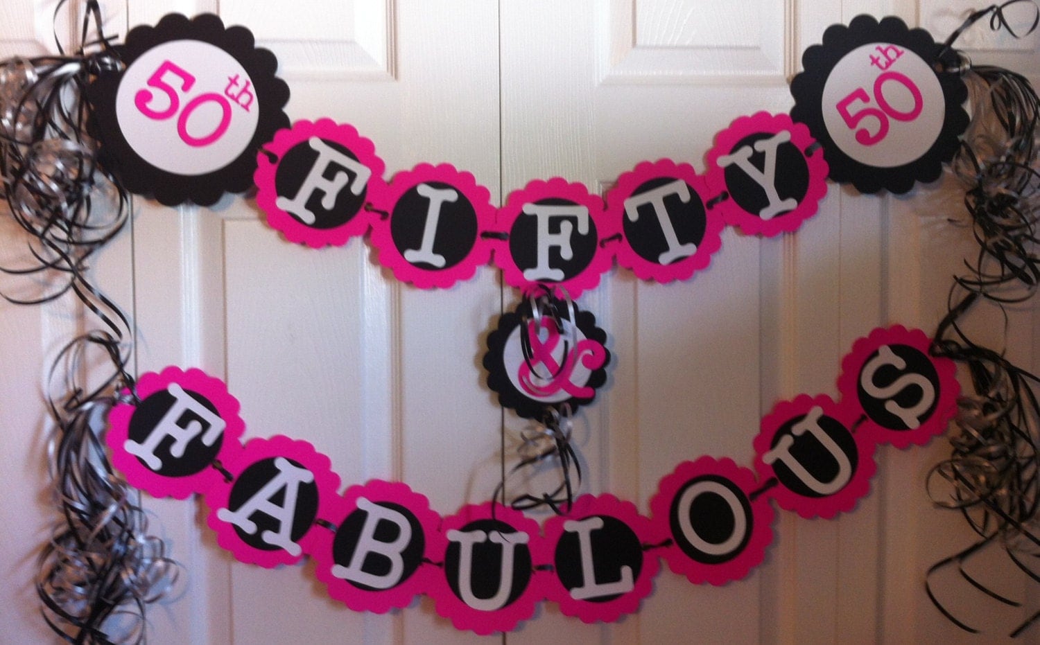  50th Birthday Decorations Party Banner Fifty Fabulous