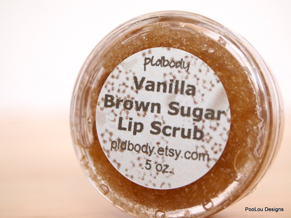 Vegan Vanilla Brown Sugar Lip Scrub Organic Sample Travel Size