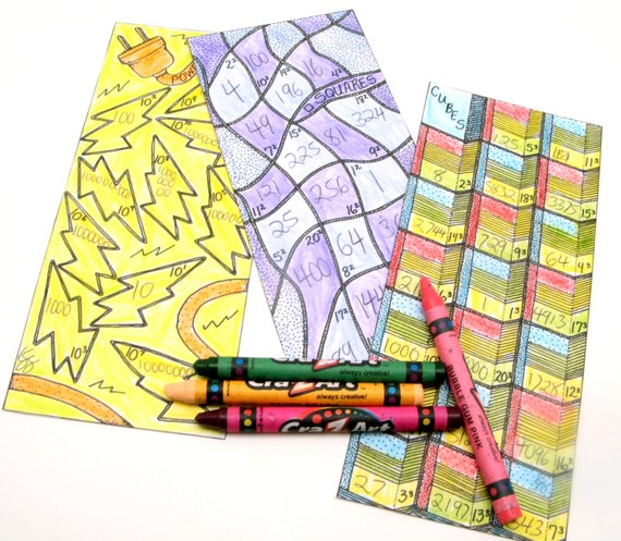 Items similar to Math Bookmarks, Printable Algebra Coloring Pages ...