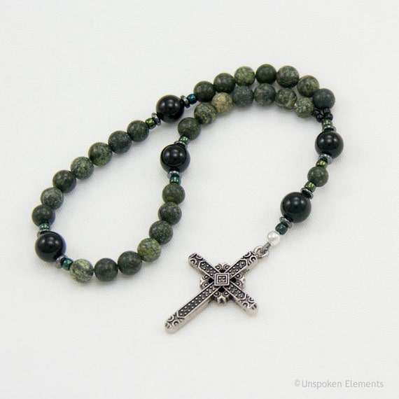 Methodist Prayer Beads Serpentine Onyx Gemstones