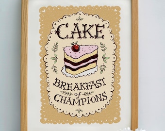 Cake Print | Baking Print | Bake Off Print | Diet Print | Breakfast Print | Kitchen Print