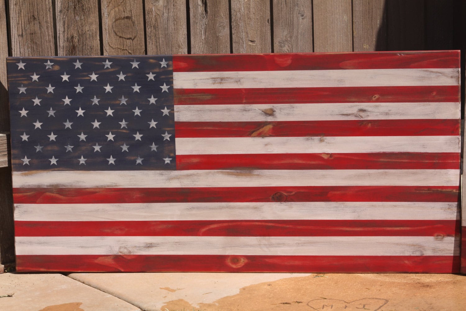 AMERICAN FLAG Rustic 24 by 36