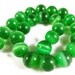 Green Cats Eye Beads 8mm Green Fiber Optic Glass Beads for Jewelry Making on a 7 3/4 Inch Strand with 27 Beads