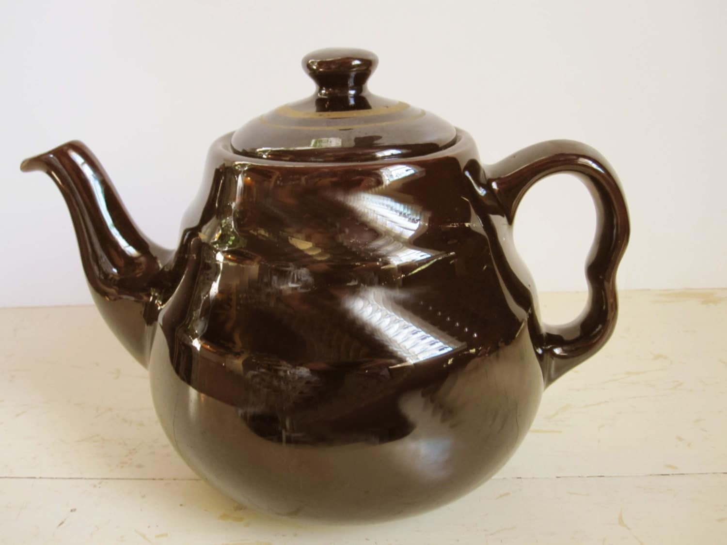 Royal Canadian Art Pottery Deep Chocolate Brown High Gloss Teapot