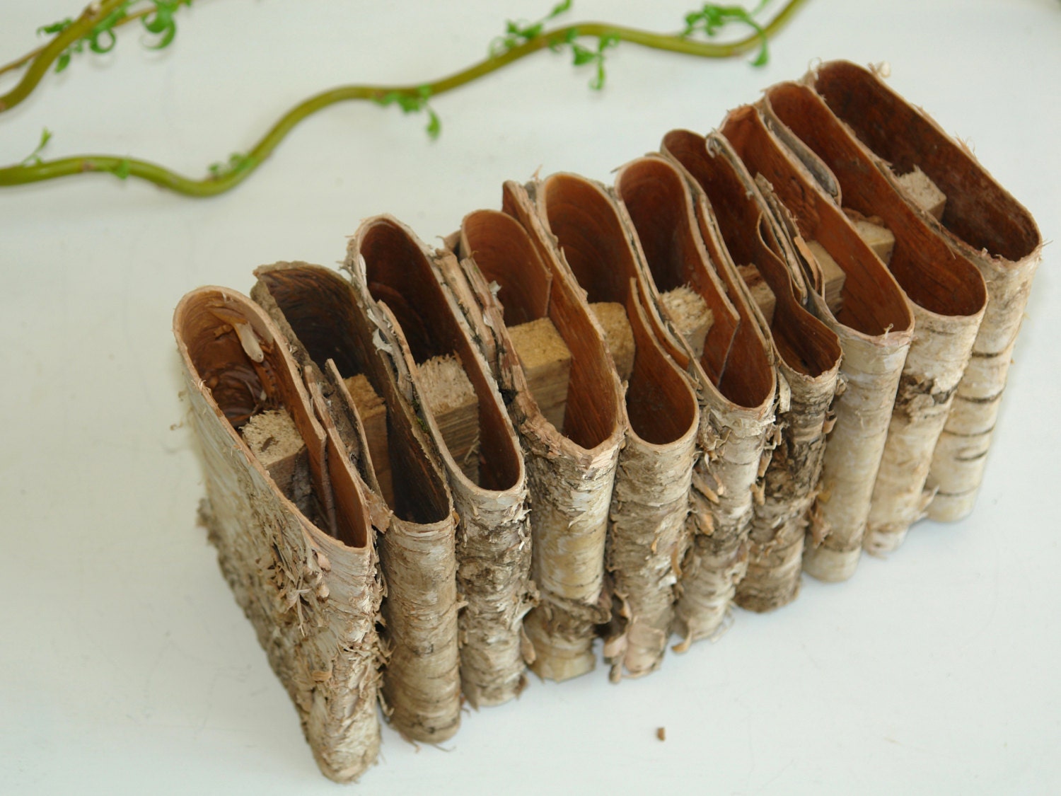 birch bark wood vases flower pot rustic white lilac baskets