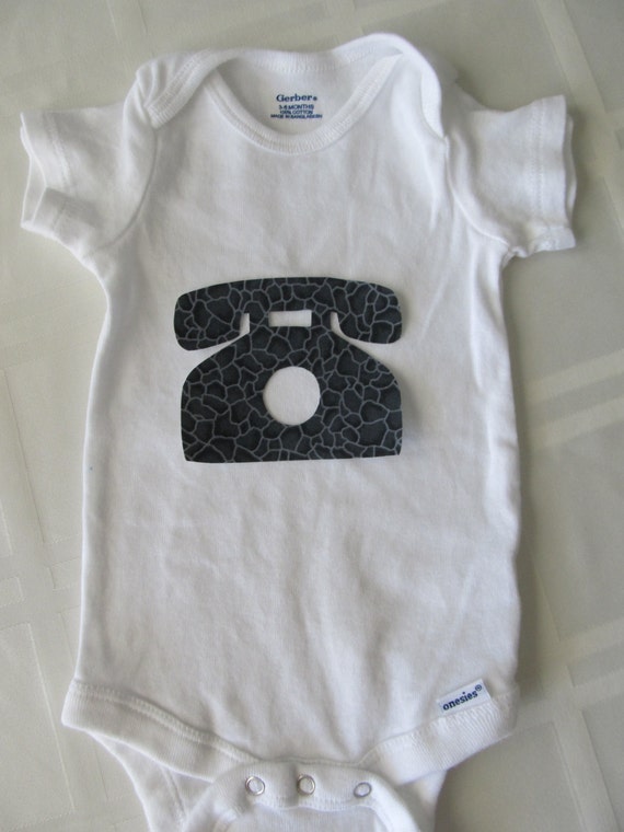 Retro Phone iron on applique - for baby or kids tee, home decor Il_570xn