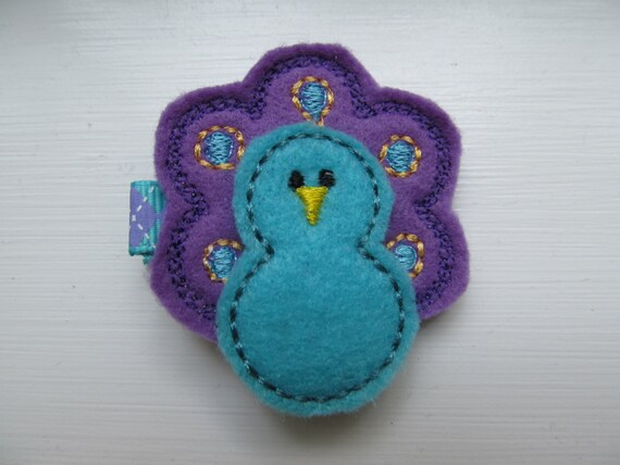 Peacock Hairclip - Clippie - Cute Hair Accessory Il_570xn