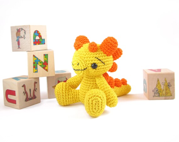 Baby dragon TUTORIAL - Crochet pattern - Amigurumi - Stuffed animal - Baby toy - Tutorial with photos - Easy toy pattern - PM-13-001