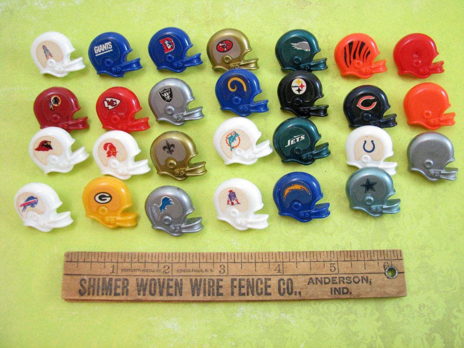 Vintage Lot Of 24 NFL Helmet Thumb Tacks Push Pins