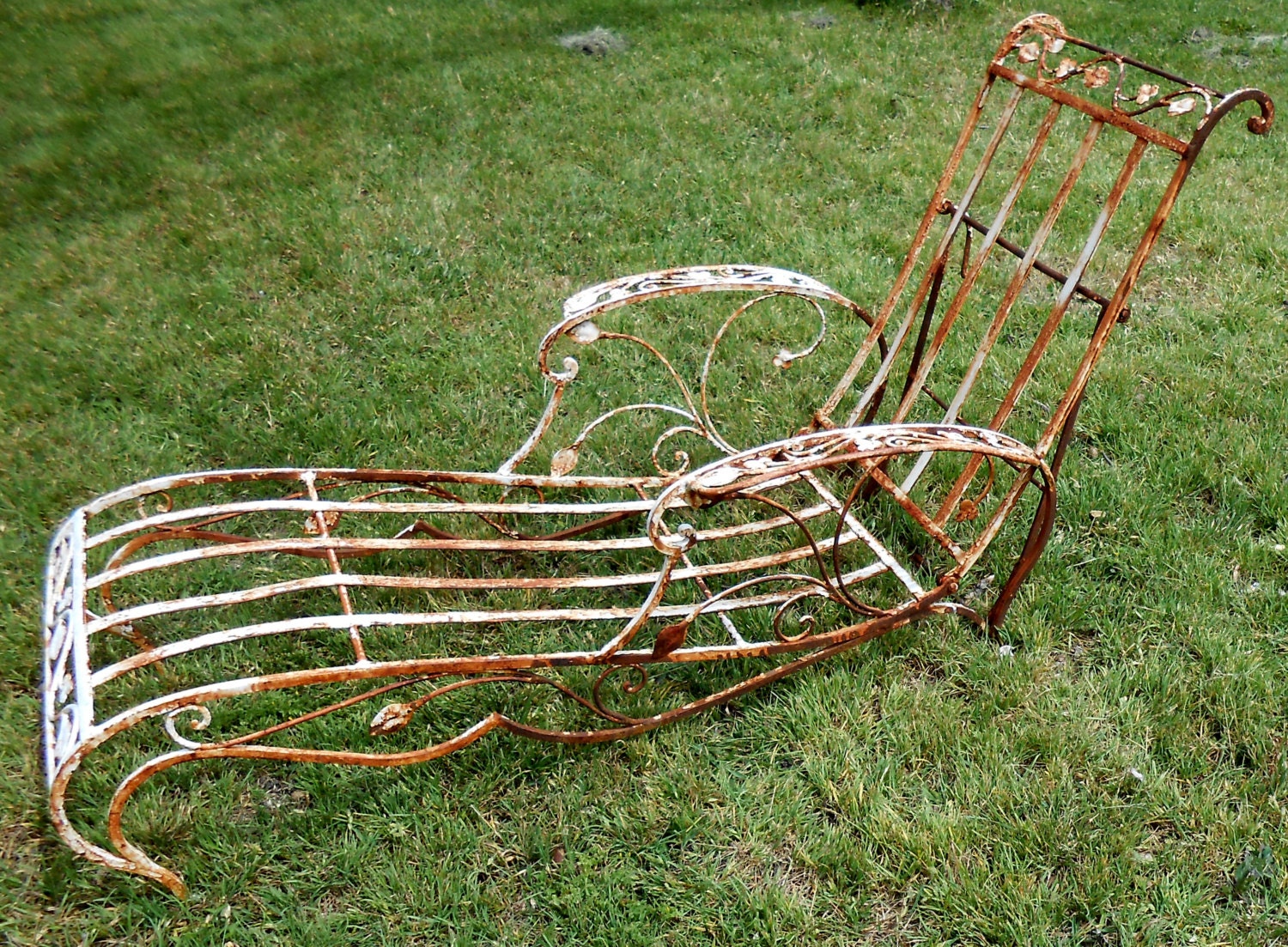 reserved for Sarah Antique Cast Iron Chaise Lounge Hollywood