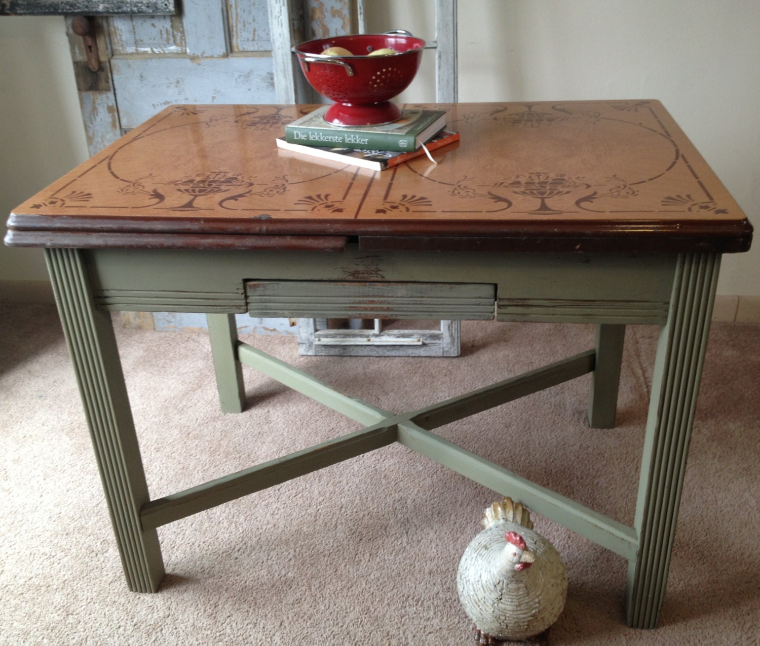 Vintage Enamel Top Kitchen Table