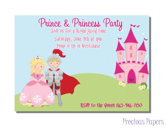 Prince And Princess Birthday Party Invitations 1