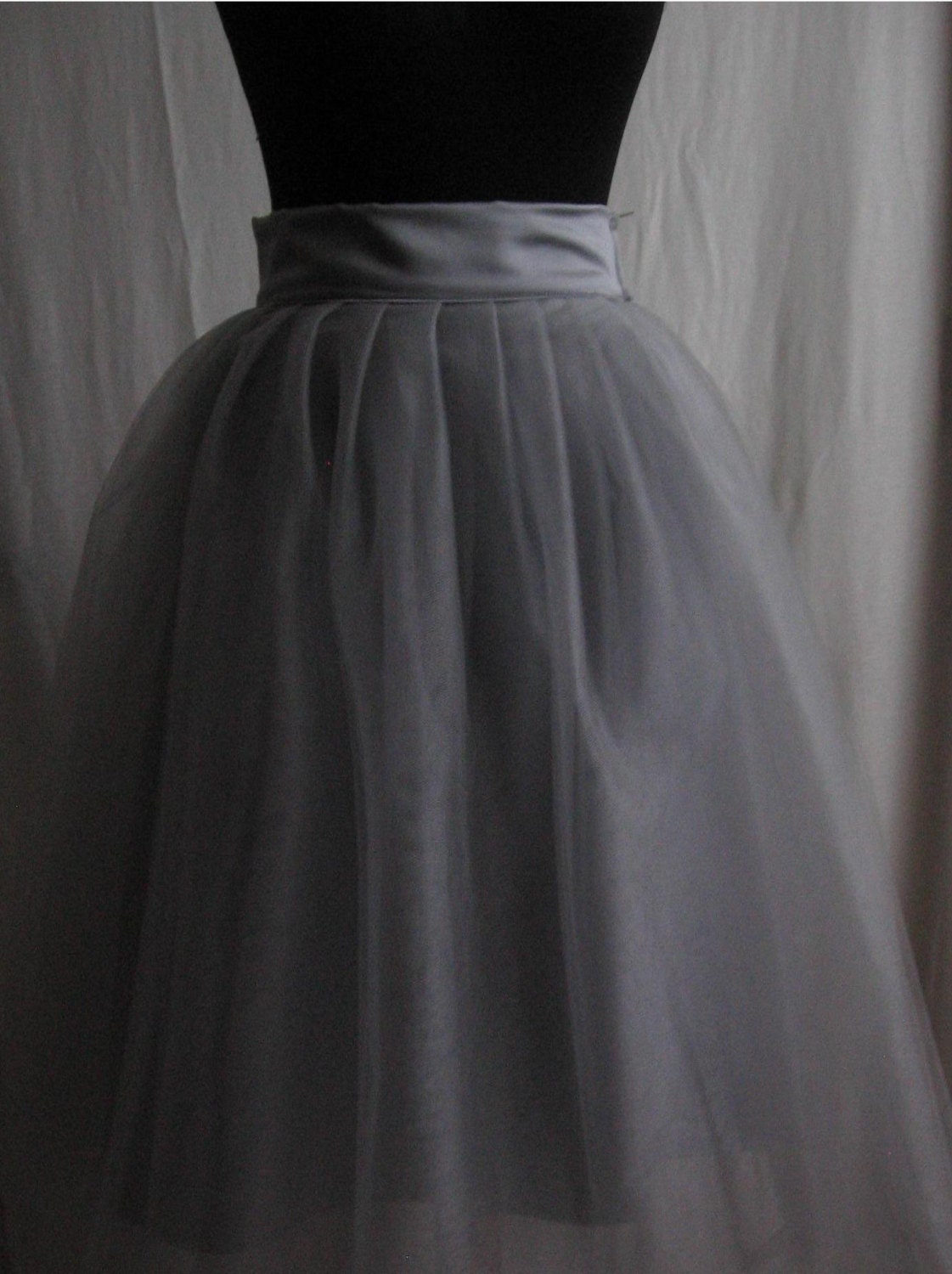 Tulle Skirt With Fixed Satin Waistband And Side By Buythedress 6023