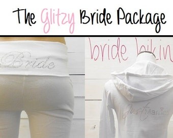 Bride Hoodie and Bride Yoga Pants Package. Bride Yoga Pants. Bride Hoodie. Bride Sweatsuit. Bride Pants. Honeymoon.