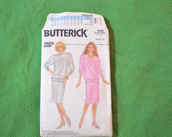 Butterick Pattern 4358 Top and Skirt from 1986 Size 8-10-12