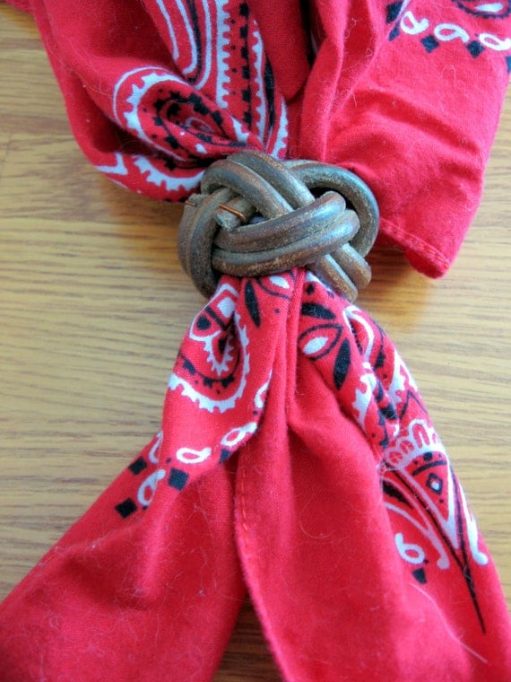 1950s Leather Boy Scout Neckerchief Leather Slide