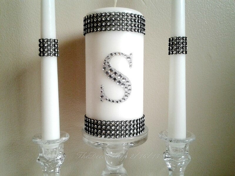 Wedding Unity Candle Set Bling Unity Candle Elegant