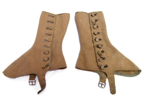 Vintage 1920's Marshall Field Spats Shoe Covers Steampunk