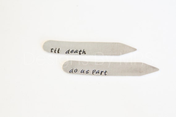 Just for Him - Pair of Custom Hand Stamped Aluminum Collar Stays
