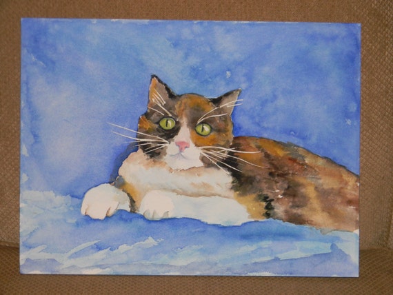 Cozy Calico Cat Watercolor Print 8 5 X 11 By Sally   Il 570xN.417980592 31rr 