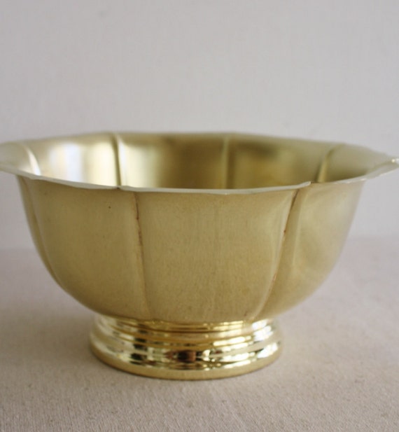 Vintage Brass Pedestal Bowl