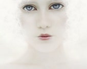 Surreal Portrait, Ethereal Photograph, Woman Portrait, Dreamy Light Portrait, Pure White / Etra 3