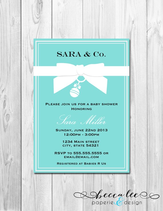 Baby Shower Invitation - Tiffany & Co. Inspired - DIY - Printable Il_570xn