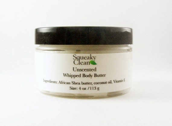 All-Natural Whipped Body Butter made with Shea butter and coconut oil - choose your scent - 4 oz