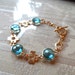 RESERVED FOR ALTA - Sky Blue Topaz Gemstone Bracelet Bezeled with Gold Vermeil & Gold Vermeil Clover Links