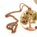 RESERVED for Katya__Tree of Life Pendant Copper Wire Wrapped Peridot Garnet Coral Pendent Israeli Gemstone Jewelry
