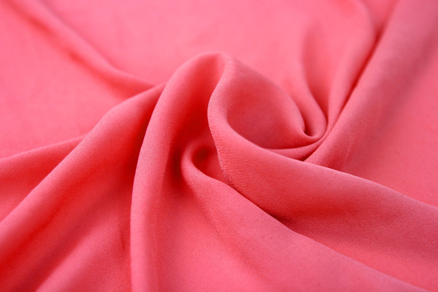 DEEP CORAL Wool Dobby Chiffon Fabric Wedding Bridal Coral