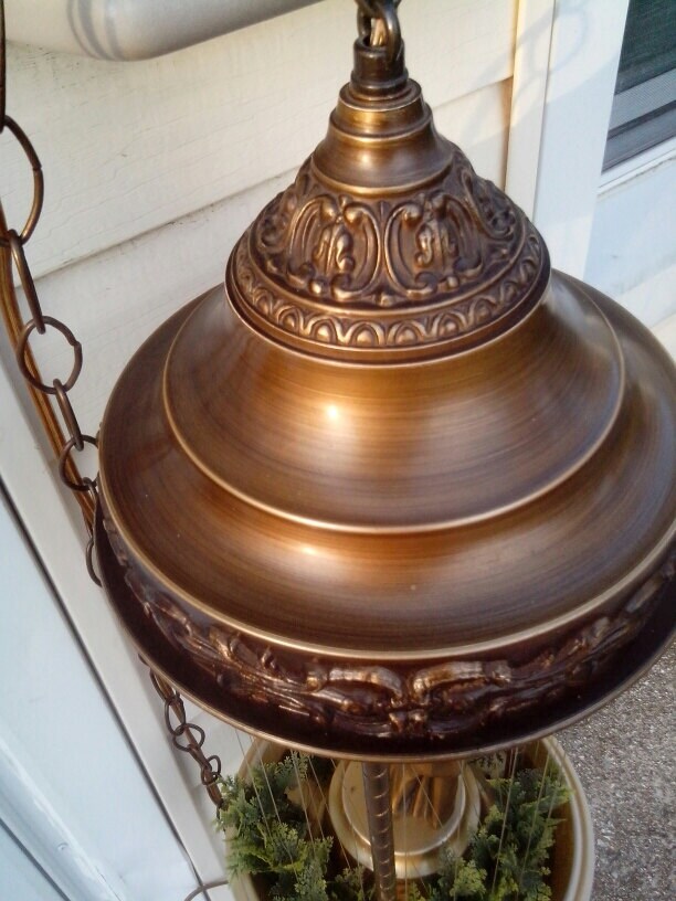 Large vintage oil rain lamp a couple dancing